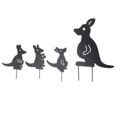 4 stk Jernkunst Dyredekoration Genial Multi Purpose Kangaroo Plugin Efterårsdekoration til gårdhave