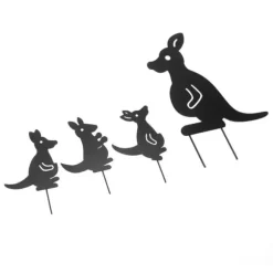 4 stk Jernkunst Dyredekoration Genial Multi Purpose Kangaroo Plugin Efterårsdekoration til gårdhave