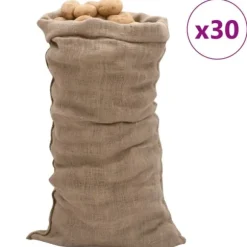 30 stk. jutesække - Multifunktionelle opbevaringssække | Størrelse: 65x135 cm | Materiale: 100% jute