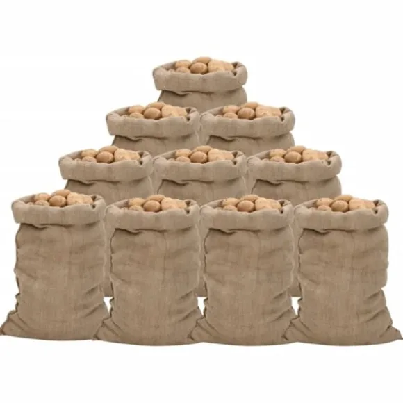 10 stk. jutesække 60x105 cm | 100% jute | 340 g/m2 | Multifunktionelle og økologiske