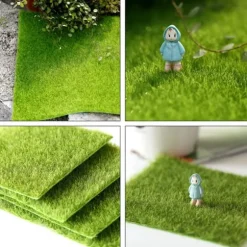 4 stk. kunstgræs til have miniaturepynt have gør-det-selv græs