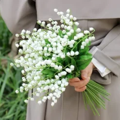 10 stk. kunstig liljekonval høj simulering falsk blomst til hjemmebryllupsdekoration