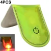 4 stk LED-lys Magnetiske Clips Sikkerhed Løbenat Campingaktiviteter - Fluorescerende