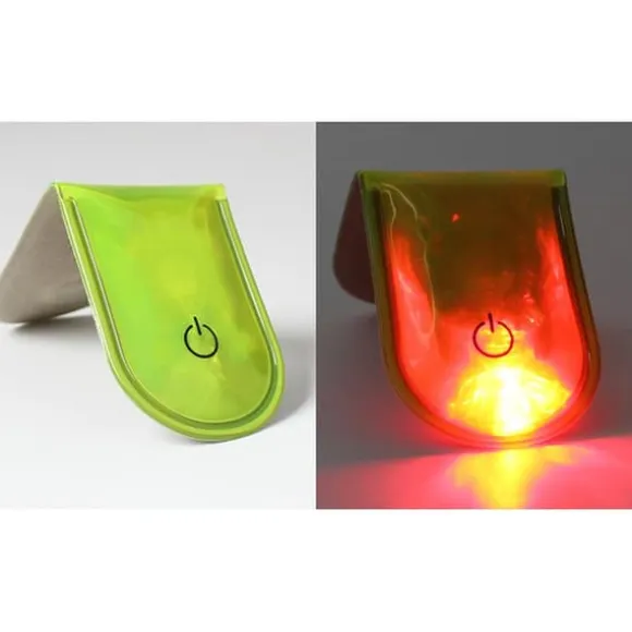 4 stk LED-lys Magnetiske Clips Sikkerhed Løbenat Campingaktiviteter - Fluorescerende