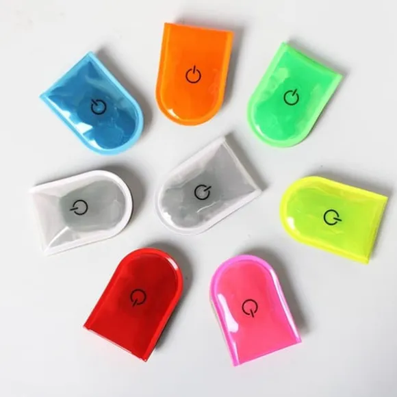 4 stk LED-lys Magnetiske Clips Sikkerhed Løbenat Campingaktiviteter - Fluorescerende