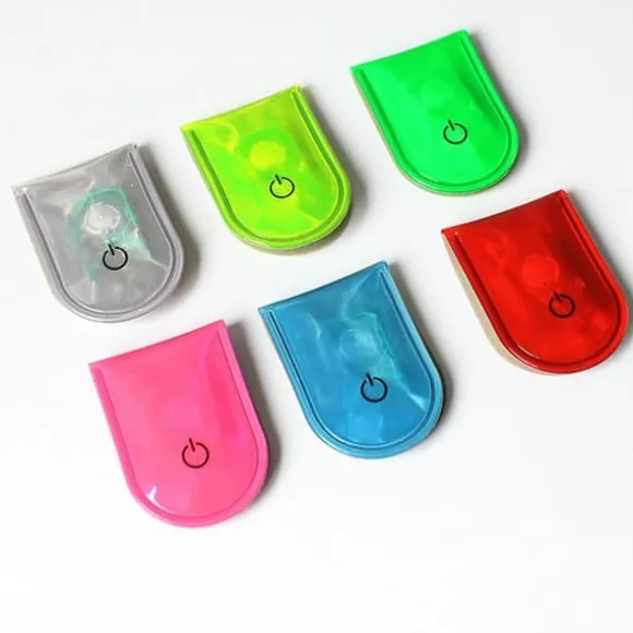 4 stk LED-lys Magnetiske Clips Sikkerhed Løbenat Campingaktiviteter - Fluorescerende