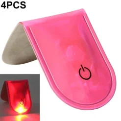 4 stk LED-lys Magnetiske Clips Sikkerhed Løbenat Campingaktiviteter - Lyserød