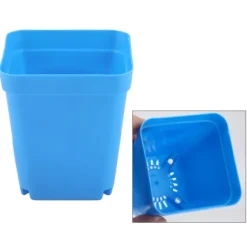 20 stk. mini moderne sukkulentplantepotter små plastikbeholdere, firkantede skrubbepotter (blå)
