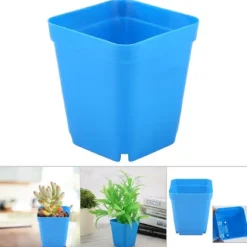 20 stk. mini moderne sukkulentplantepotter små plastikbeholdere, firkantede skrubbepotter (blå)