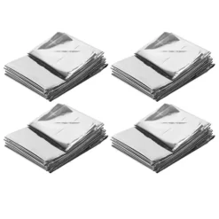 4 stk. Nødtæpper Vandtætte Foldbare Bærbare Reflekterende Holder Tørt Overlevelse Varmt Tæppe til Camping Vandring