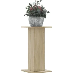 2 stk. plantestativer i konstrueret træ - Stabil og slidstærk | Størrelse: 30x30x60 cm | Farve: Sonoma-eg