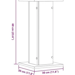 2 stk. plantestativer i konstrueret træ - Stabil og slidstærk | Størrelse: 30x30x60 cm | Farve: Sonoma-eg