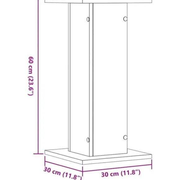 2 stk. plantestativer i konstrueret træ - Stabil og slidstærk | Størrelse: 30x30x60 cm | Farve: Sonoma-eg