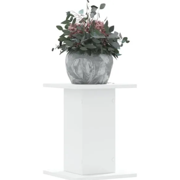 2 stk. plantestativer i konstrueret træ - Stabil og slidstærk | Størrelse: 30x30x40 cm | Farve: Hvid