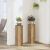 2 stk. plantestativer i konstrueret træ - Blomsterstativ | Størrelse: 17x17x60 cm | Farve: Egetræsfarvet