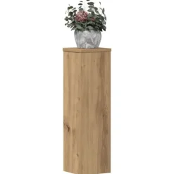 2 stk. plantestativer i konstrueret træ - Blomsterstativ | Størrelse: 17x17x60 cm | Farve: Egetræsfarvet