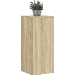 2 stk. plantestativer i konstrueret træ - Stabilt design | Størrelse: 30x30x70 cm | Farve: Sonoma-eg