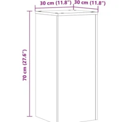 2 stk. plantestativer i konstrueret træ - Stabilt design | Størrelse: 30x30x70 cm | Farve: Sonoma-eg