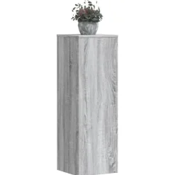 2 stk. robuste plantestativer i konstrueret træ | Farve: Grå sonoma-eg | Størrelse: 33x33x100 cm