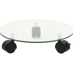2 stk. runde plantevogne med hærdet glas - Mobile plantestativer | Størrelse: 28 cm