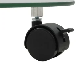 2 stk. runde plantevogne med hærdet glas - Mobile plantestativer | Størrelse: 28 cm