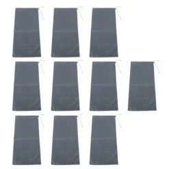 10 stk. sandløse sandsække med snøre, oversvømmelsesspærre i polyester, 9,8 x 19,7 tommer, dæmningspose til kældergarage, oversvømmelsessikret, grå