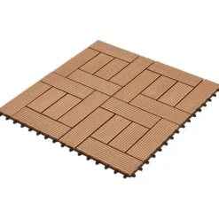 11 stk. WPC dækningsfliser - 30x30 cm | Farve: Brun | Dækker 1 m²
