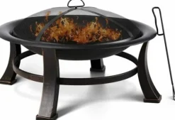 30" Stål Udendørs Bålplads, Varmebestandig, Nem Samling BBQ Grill