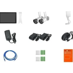 2 Wi-Fi-kameraer + NVR-skærmsæt - LINK2HOME - 3MP, Smart Detection, 10,1 LCD-skærm