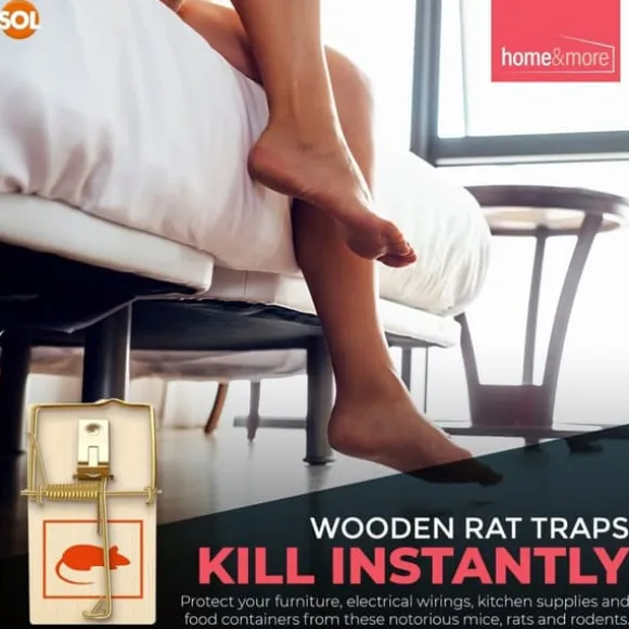 4 Wooden Mouse Traps Traditional Mice Rodent Pest Control Trap Reusable Durable