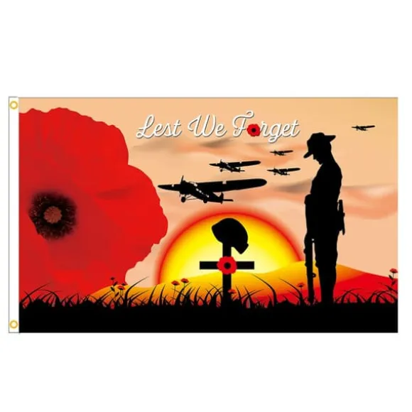 90 x 150 cm Remembrance Day Banner Flag til Hus Udendørs Flag Enkeltlags Polyester Banner