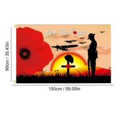 90 x 150 cm Remembrance Day Banner Flag til Hus Udendørs Flag Enkeltlags Polyester Banner