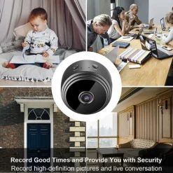 A9 WiFi Minikamera HD 1080p Trådløs Videooptager Lydoptager Sikkerhedsovervågningskamera Smart Home til Baby og Kæledyr (Farve: Sort)