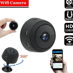 A9 WiFi Minikamera HD 1080p Trådløs Videooptager Lydoptager Sikkerhedsovervågningskamera Smart Home til Baby og Kæledyr (Farve: Sort)