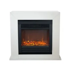 Adra ELU-MDW el-komfur - Hvid MDF pejsestel - 1400 Watt varme - fjernbetjening