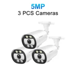 AI POE Kamera, To-vejs Kommunikation, Menneske Detektion,3PC 5MP POE Kamera