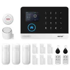 Alarm Sikkerhedssystem, Smart Home Integration, Fjernovervågning,EU Stik, 4G WiFi Kit D