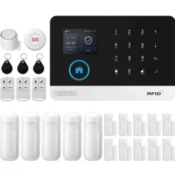 Alarm Sikkerhedssystem, Smart Home Integration, Fjernovervågning,EU Stik, 4G WiFi Kit F