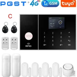 Alarm Sikkerhedssystem, Trådløs Forbindelse, Smart Home Kompatibilitet,EU stik, 4G-C