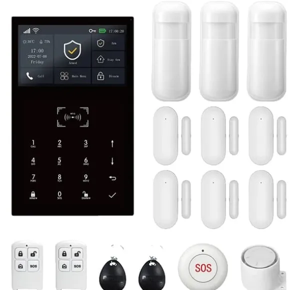 Alarm System, Trådløs Forbindelse, Smart Home Integration,4G WiFi Kit D, EU Stik