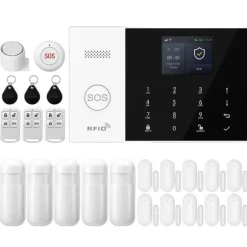 Alarm System, Trådløs Forbindelse, Smart Home Kompatibilitet,2G GSM WiFi Kit F, EU Stik