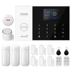 Alarm System, Trådløs Forbindelse, Smart Home Kompatibilitet,EU Stik, 2G GSM WiFi Kit D