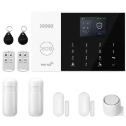 Alarm System, Trådløs Forbindelse, Smart Home Kompatibilitet,EU Stik, 2G GSM WiFi Kit B