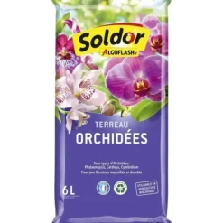 ALGOFLASH Orkidéjord 6 L - Specifik jord - Fyrrebark - NPK-gødning - 6 l