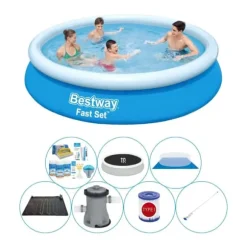 Alt i 1 poolpakke - Bestway Fast Set Rundt 366x76 cm