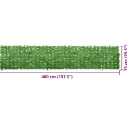 Altanafskærmning med grønne blade - Privatlivsskærm | Størrelse: 400x75 cm
