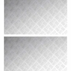 Aluminium Checker Plader - Skridsikre Trappetrin | Farve: Sølv | Størrelse: 90x50 cm