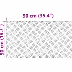 Aluminium Checker Plader - Skridsikre Trappetrin | Farve: Sølv | Størrelse: 90x50 cm