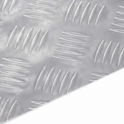 Aluminium Checker Plader 4 stk - Skridsikre Trin til Trappermiljøer | 70x50 cm | Farve: Sølv