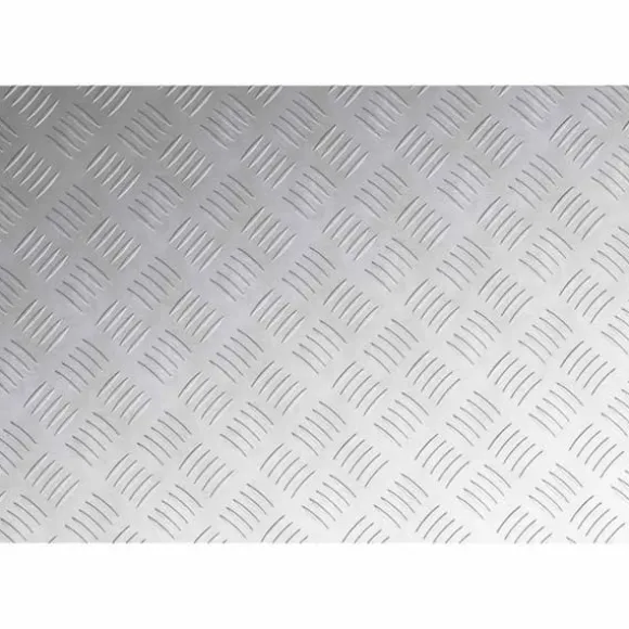 Aluminium Checker Plader 2 stk - Skridsikre trappetrin | Farve: Sølv | Størrelse: 70x50 cm
